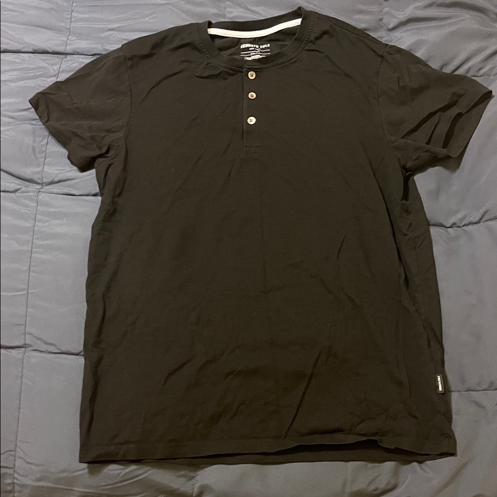 Kenneth Cole Black Short Sleeve Henley